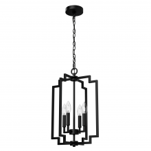  45240 - Hunter Zoanne Matte Black 4 Light Medium Pendant Ceiling Light Fixture