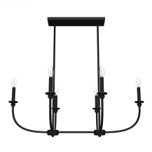  19644 - Hunter Southcrest Matte Black 6 Light Large Chandelier Ceiling Light Fixture