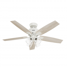  52430 - Hunter 52 inch Gatlinburg Matte White Ceiling Fan with LED Light Kit and Handheld Remote