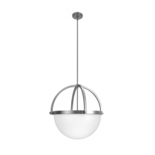  19237 - Hunter Wedgefield Brushed Nickel with Frosted Cased White Glass 4 LT Pendant Ceiling LT Fixture