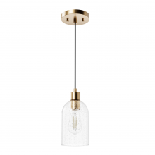  45227 - Hunter Lochemeade Alturas Gold with Clear Seeded Glass 1 Light Pendant Ceiling Light Fixture