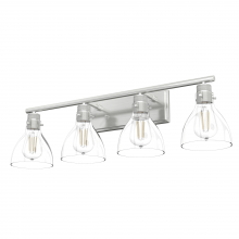  48040 - Hunter Van Nuys Brushed Nickel with Clear Glass 4 Light Bathroom Vanity Wall Light Fixture