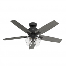  52429 - Hunter 52 inch Gatlinburg Matte Black Ceiling Fan with LED Light Kit and Handheld Remote