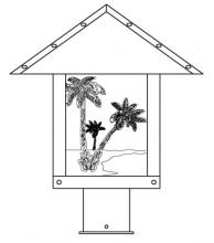 Arroyo Craftsman TRP-12PTM-AB - 12" timber ridge post mount with palm tree  filigree