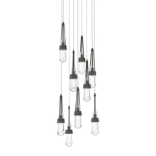  131108-SKT-LONG-20-ZM0434 - Link 9-Light Clear Glass Pendant