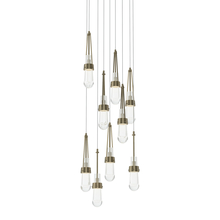  131108-SKT-LONG-84-ZM0434 - Link 9-Light Clear Glass Pendant