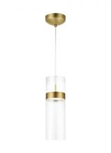  700TDMANGPCLCLNB-LED - Manette Modern dimmable LED Grande Ceiling Pendant Light in a Natural Brass/Gold Colored finish
