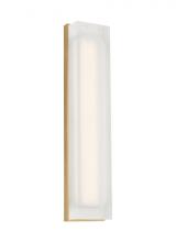  SLWS12230NB - The Milley 20-inch Damp Rated 1-Light Integrated Dimmable LED Wall Sconce in Natural Brass