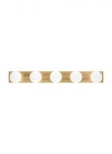  SLBA124NB-L - The Orbel 41-inch Damp Rated 5-Light Dimmable Bath Vanity in Natural Brass