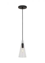  SLPD281CB - Sean Lavin Selina 1-light dimmable small accent pendant with nightshade black finish and glass shade