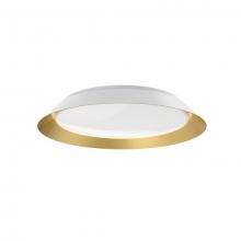  FM43419-WH/GD - Jasper 19-in White/Gold LED Flush Mount