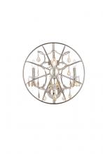  1130W21PN-GT/RC - Geneva 3 Light Polished Nickel Wall Sconce Golden Teak (Smoky) Royal Cut Crystal