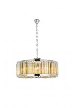  1203D35PN-GT/RC - Chelsea 10 Light Polished Nickel Chandelier Golden Teak (Smoky) Royal Cut Crystal