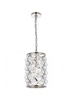  1204D8PN/RC - Madison 1 Light Polished Nickel Pendant Clear Royal Cut Crystal