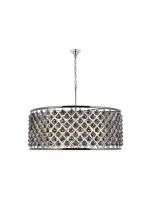  1214G43PN-SS/RC - Madison 10 Light Polished Nickel Chandelier Silver Shade (Grey) Royal Cut Crystal