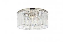  1238F31PN/RC - Sydney 8 Light Polished Nickel Flush Mount Clear Royal Cut Crystal