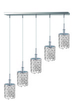  1285D-O-R-CL/SA - Mini 5 light Chrome Pendant