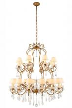  1471G44GI - Diana 24 light Golden Iron Chandelier Clear Royal Cut Crystal