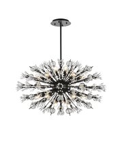  2500D36BK - Vera 36 Inch Crystal Starburst Oval Pendant in Black