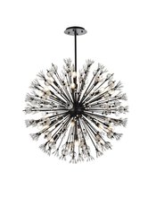  2500D38BK - Vera 38 Inch Crystal Starburst Round Pendant in Black