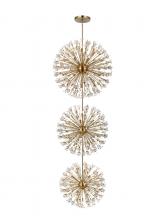  2550G44L3SG - Vera 44 inch three tiers crystal starburst chandelier in satin gold