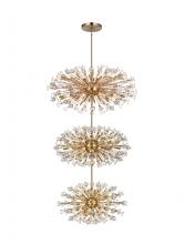  2550G48L3SG - Vera 48 inch three tiers crystal starburst chandelier in satin gold