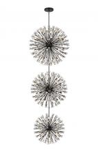  2550G50L3BK - Vera 50 inch three tiers crystal starburst chandelier in black