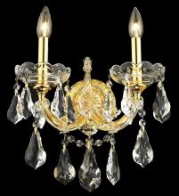  2801W2G/RC - Maria Theresa 2 Light Gold Wall Sconce Clear Royal Cut Crystal