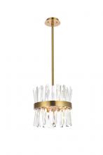  6200D12SG - Serephina 12 Inch Crystal Round Pendant Light in Satin Gold