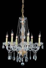  7956D24G/RC - Verona 6 Light Gold Chandelier Clear Royal Cut Crystal