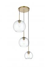  LD2218SG - Baxter 21 inch Pendant Clear Shade in Satin Gold