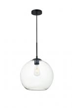  LD2224BK - Baxter 1 Light Black Pendant with Clear Glass