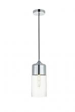  LD2240C - Ashwell 1 Light Chrome Pendant with Clear Glass