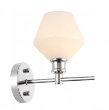  LD2309C - Gene 1 Light Chrome and Frosted White Glass Wall Sconce