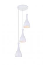  LD2408WH - Aiken 3 Light White Pendant