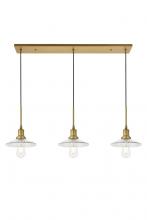  LD4040D41BR - Waltz 3 Light Brass Pendant