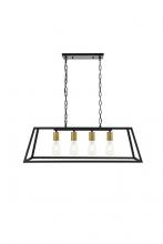  LD4061D32BRB - Resolute 4 Light Brass and Black Pendant