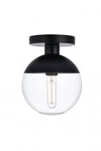  LD6051BK - Eclipse 1 Light Black Flush Mount with Clear Glass