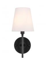  LD6183BK - Cason 1 Light Black and White Shade Wall Sconce