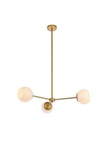  LD647D32BR - Briggs 32 Inch Pendant in Brass with White Shade