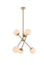  LD657D24BR - Axl 24 Inch Pendant in Brass with White Shade