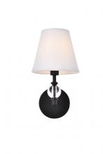  LD7021W6BK - Bethany 1 light bath sconce in black with white fabric shade