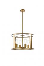  LD7057D20BR - Agnys 4 Lights Pendant in Brass