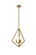  LD7061D14BR - Irina 3 Lights Pendant in Brass