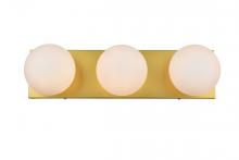  LD7303W22BRA - Jaylin 3 Light Brass and Frosted White Bath Sconce