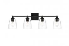  LD7307W32BLK - Gianni 4 Light Black and Clear Bath Sconce