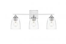  LD7309W24CH - Harris 3 Light Chrome and Clear Bath Sconce