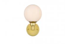  LD7317W6BRA - Cordelia 1 Light Brass and Frosted White Bath Sconce