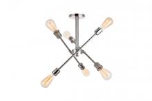  LD8003D17PN - Axel 6 Lights Polished Nickel Flush Mount