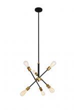  LD8015D18BK - Axel 6 Lights Black Pendant